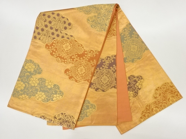 6856833: JAPANESE KIMONO / VINTAGE FUKURO OBI / WOVEN RHOMBUS